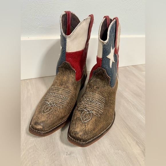 Roper Texas flag short leather boots size 8.5 - Picture 2 of 10